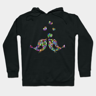 Cute Heart Rainbow Colored Love Birds Hoodie